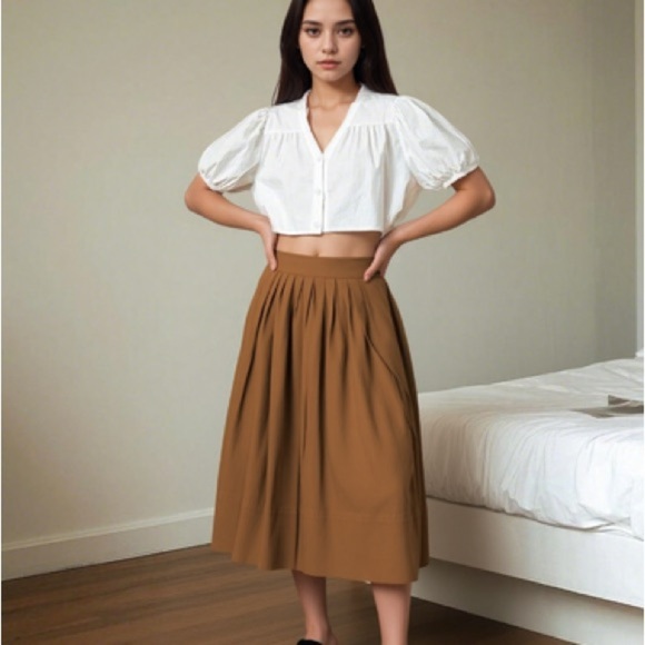 Talbots Dresses & Skirts - Talbots brown NWT pleated front skirt ❤️